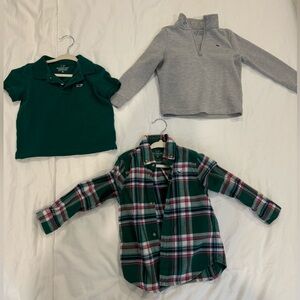 Vineyard Vines size 3t - polo, flannel and quarter zip